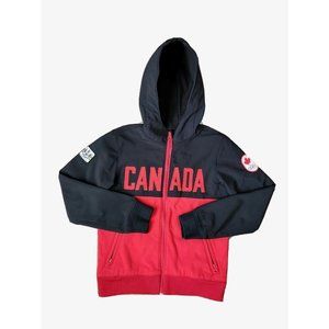 Hudson's Bay BOYS 7/8 Olympics Canada Patch Embroidered Winter Active Zip Jacket